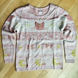 Sailor Moon Luna Guardian Symbols Sweater Women's Large Box Lunch Exclusive Pink